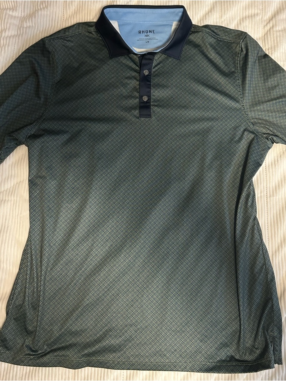 Rhone Performance Commuter Polo Shirt Green Men's Large